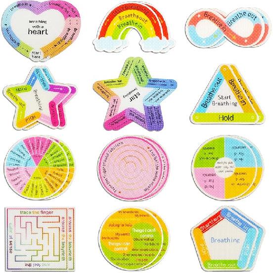 Sensory Stickers, Calm Strips, Anxiety Relief Items, Anxiety Relief Items Fidget, Calming Stickers, Texture Stickers, Calm Strips for Anxiety Sensory 24 Pcs