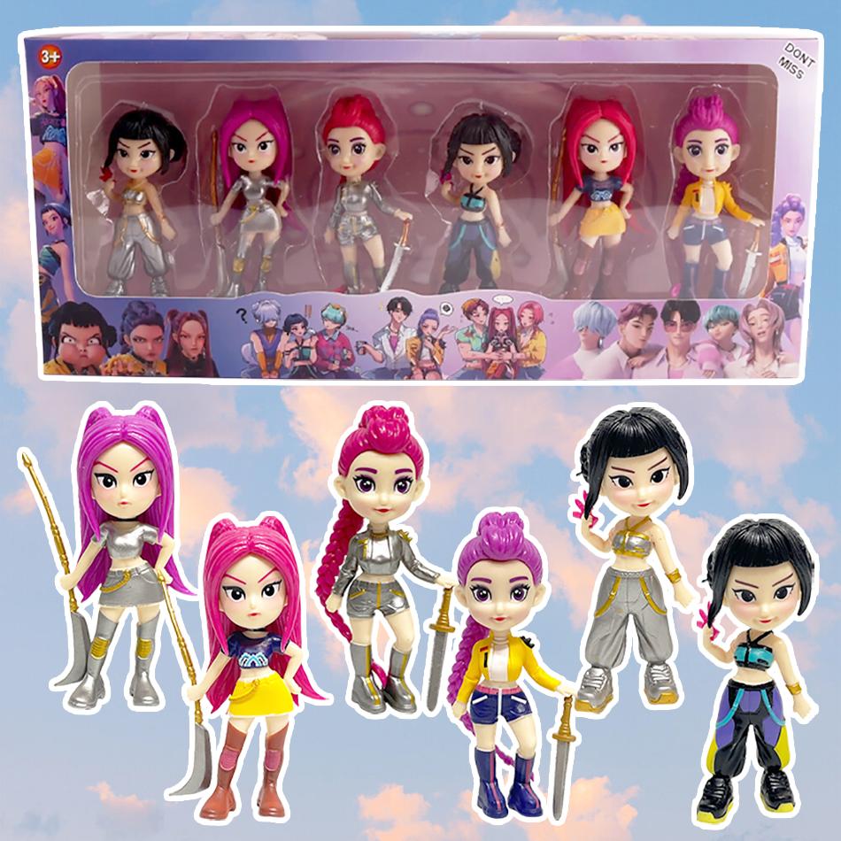 New In Stock 6Pcs/Set Q Version Hunters Anime Figure Model Collection Statue Desk Decoration Dolls Children Toys Halloween Gifts