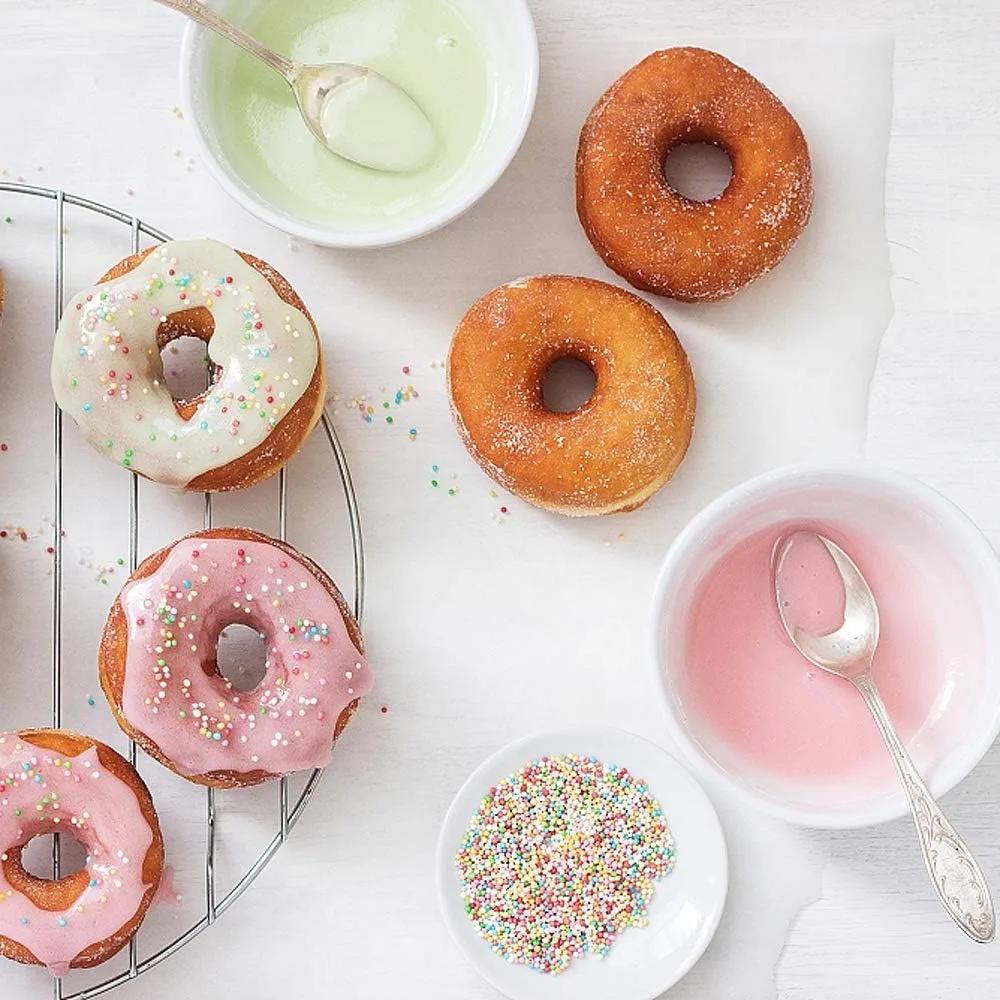 3pcs/Set Silicone Donut Pan with Oil Glass Bottle 6 Holes Non-Stick Mold Baking Perfect Shaped Doughnuts Cake Biscuit Bagels