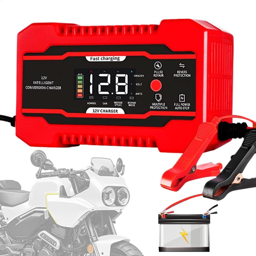 Car Battery Charger 12V6A Automatic Battery Fast Charger Vehicle Charging Maintenance Equipment For Cars Motorcycles Trucks