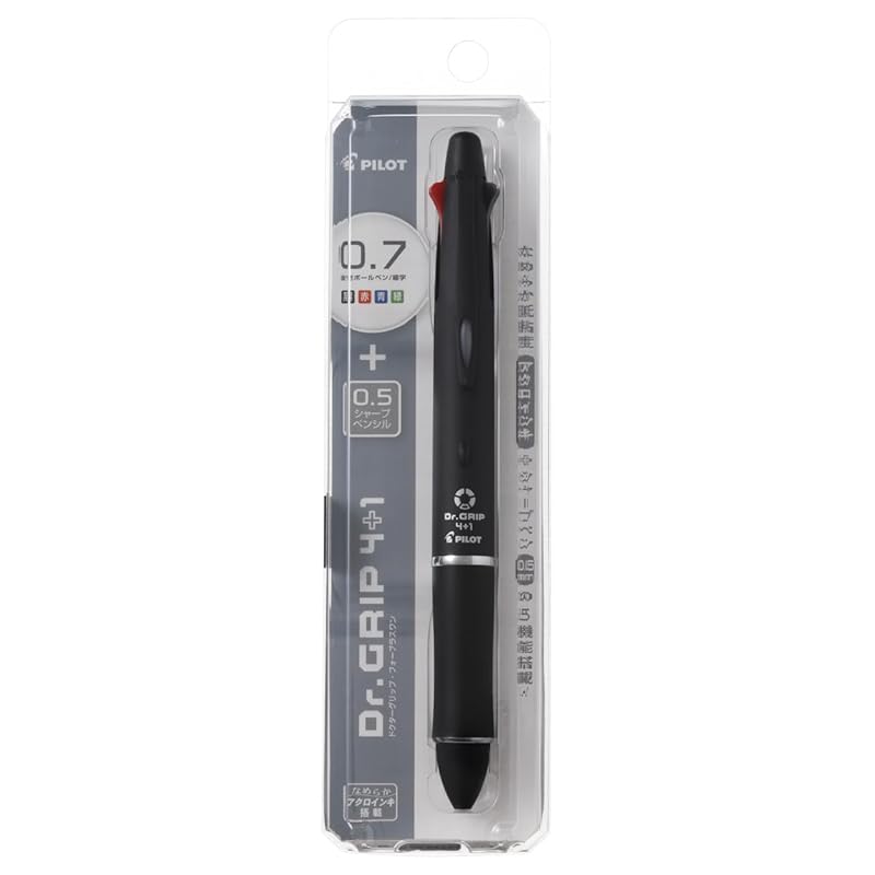 

Pilot multifunction pen doctor grip 4+1 4-color ballpoint pen 0.7mm + sharp 0.5mm [black] PB Body size: 148x14.1mm/slide lever type/26.3g