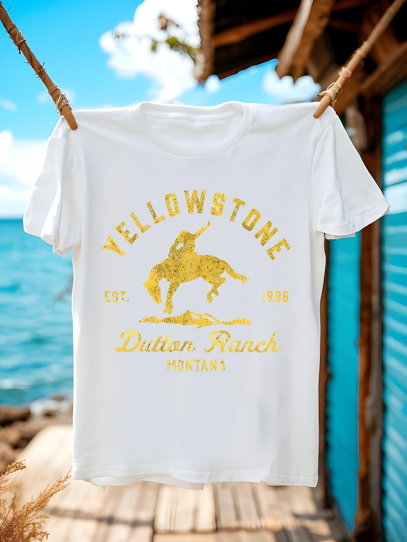 Yellowstone TV Show Dutton Ranch Bucking Bronco Tshirt - ... XXXXL