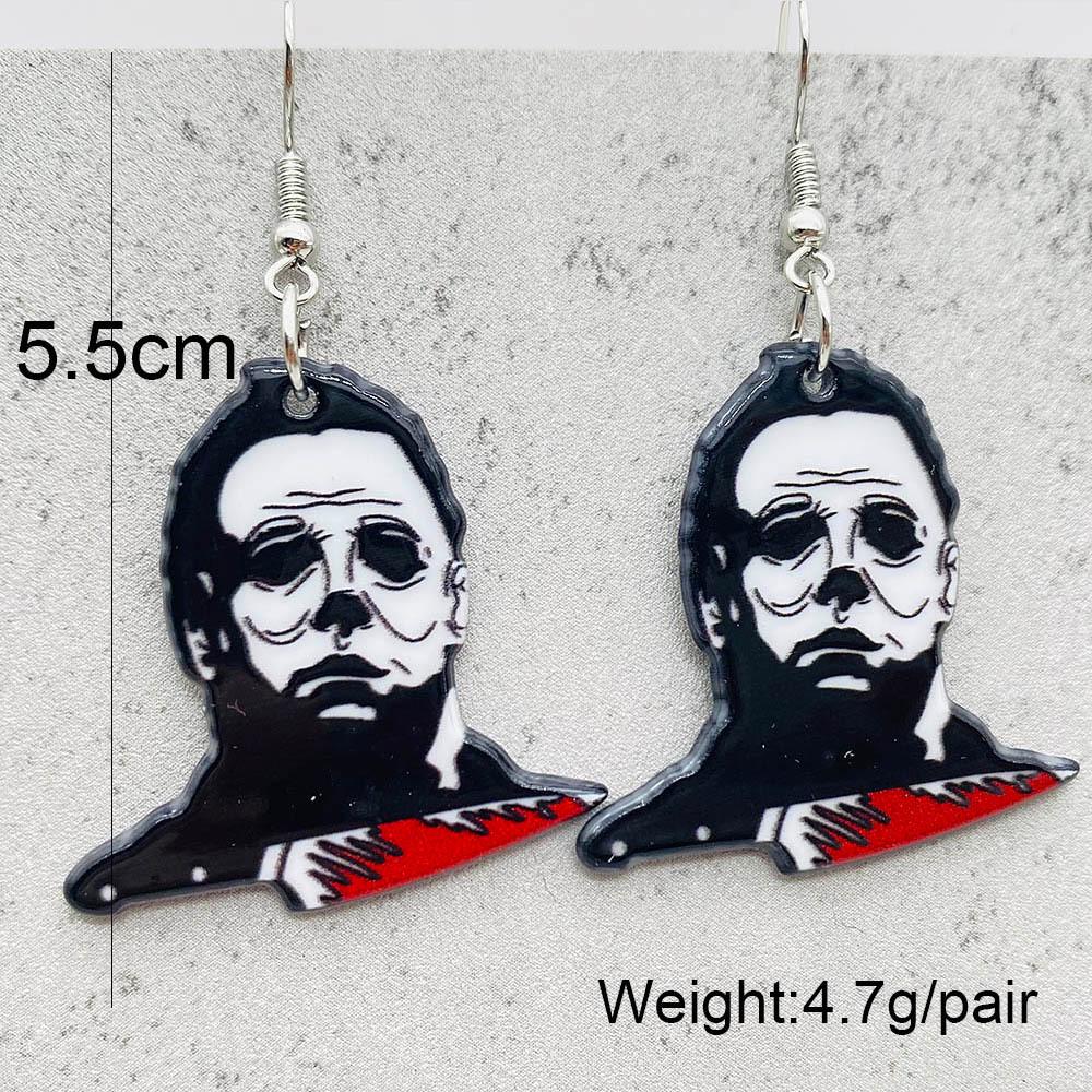 European & American Halloween Earrings: The Nightmare Before Christmas Skeleton Acrylic Drop