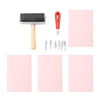 Rubber Carving Blocks for Printmaking Crafts Soft Linoleum Block Stamp Making Kit for Beginners