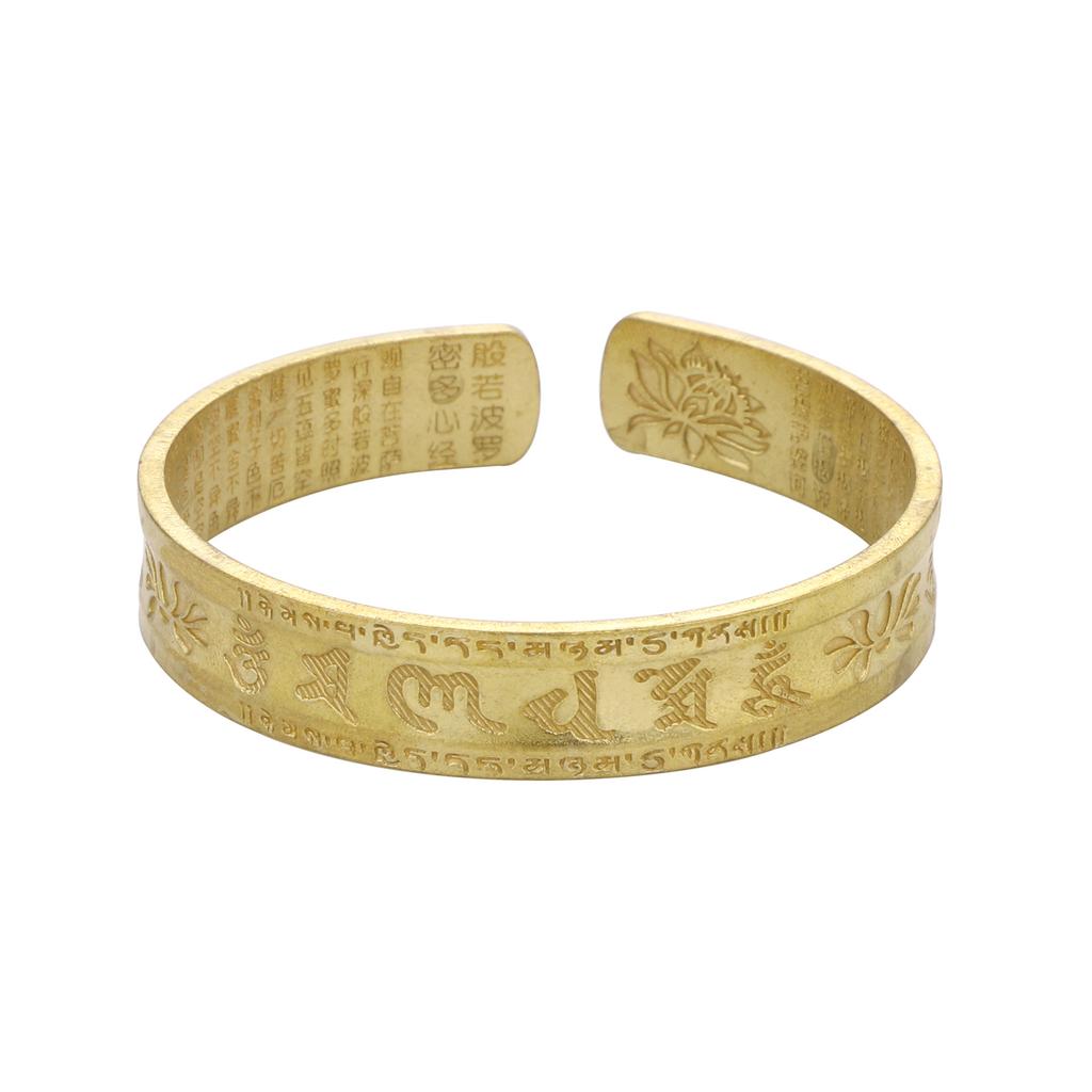 Bronze Armband Metallfigur Vintage Herzsutra Buddha Sutra Armband Massiv Lotus Messing Wohnzimmer Dekoration Artikel
