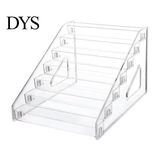 Stepped Countertop Shelf 5/7 Tier Acrylic Display Stand with Fences, Perfume Organizer, Desktop Makeup Palette Holder Multifunctional Clear