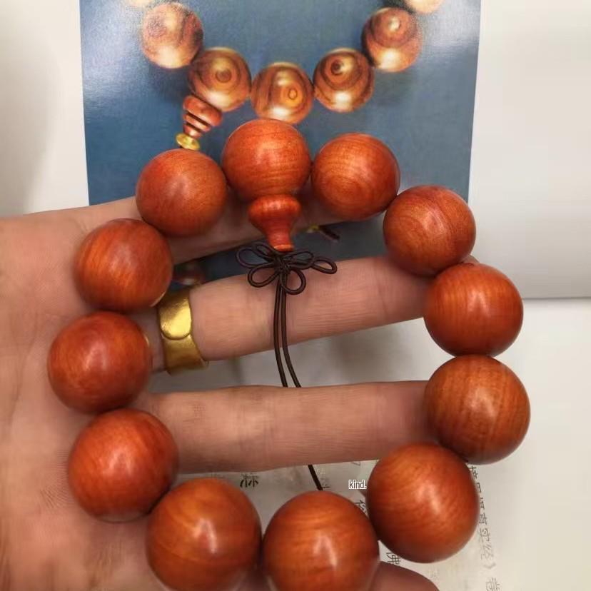 Indonesian Blood Dragon Wood Transparent Prayer Beads Bracelet