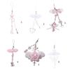 Sweet Bowknot Phone Charm Angel Wing Pendant Keychain for Bag Accessory Phone Strap Lanyard Beaded Key Chain Jewelry