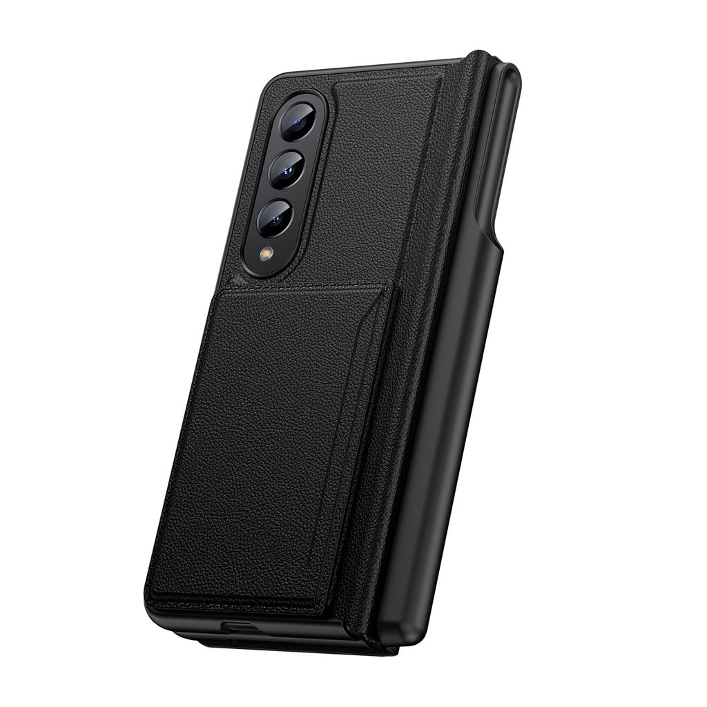 Luxury Pu Leather Phone Cover For Samsung Galaxy Z Fold 4 Case With Card Slot Bracket S Pen Holder Case For Z Fold4