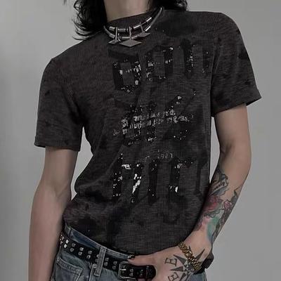 Dames Letterprint Y2k Esthetische Shirts Streetwear Casual Vintage Tops Zomer Harajuku Losse Hip-hop T-shirts