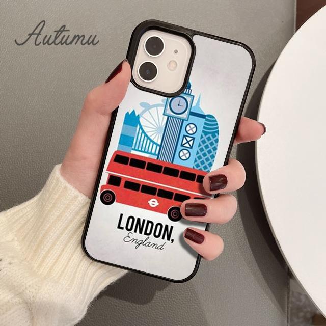 

Чехол для телефона London bus england telephone для iPhone 11 12 13 14 Pro Max mini X XR XS SE 2020 6S 7 8 Plus Galaxy S21 S22 Samsung S22ultra