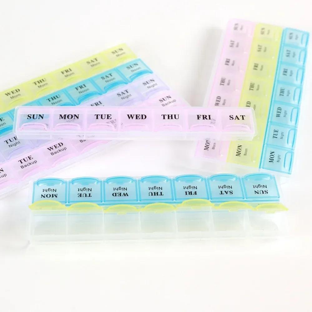 New Hot Weekly Premuim Portable 7/14/21/28 Grids 1-4 Times A Day Pill Storage Cases Box Organizer for Vitamins Medicine Fish Oil