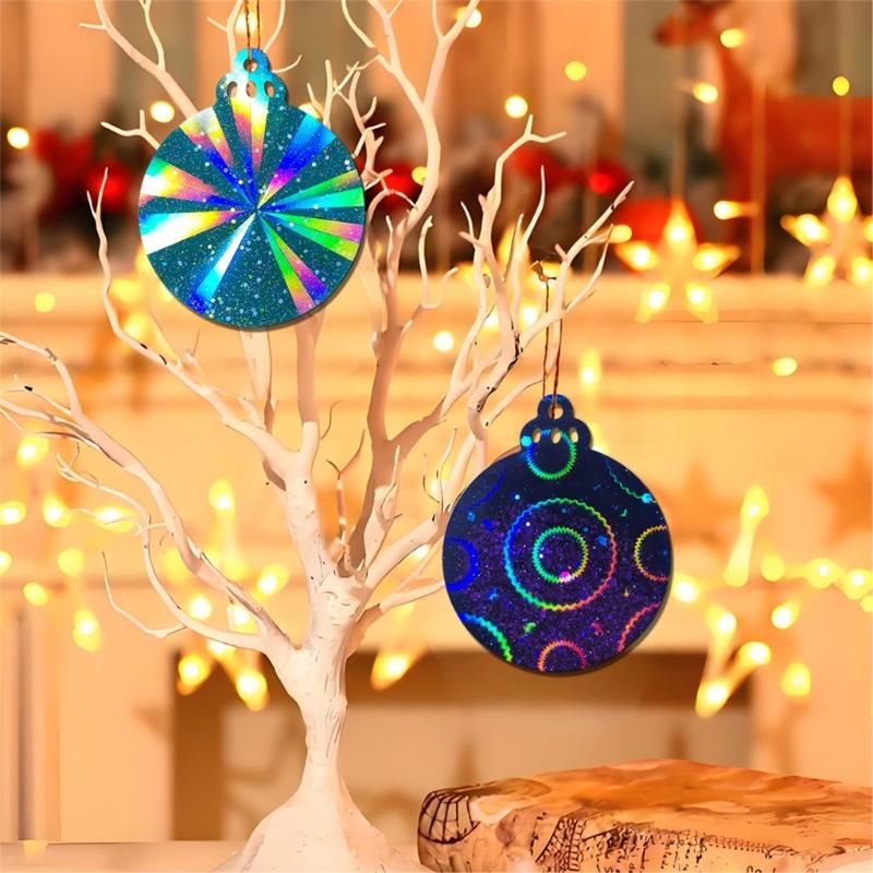 7Pcs Christmas Silicone Resin Molds Round Epoxy Molds for Making Tree Ornaments Crafting and Jewelry Keychain Creation