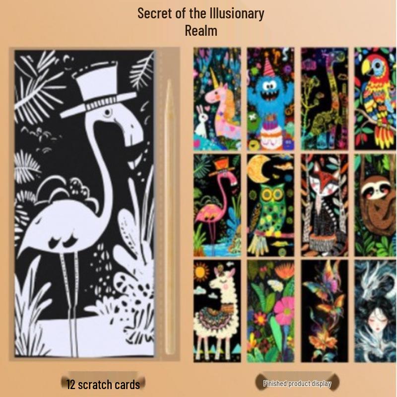 Night View City & Castle Scratch Art for Adults and College Students - Decompression Painting Paper