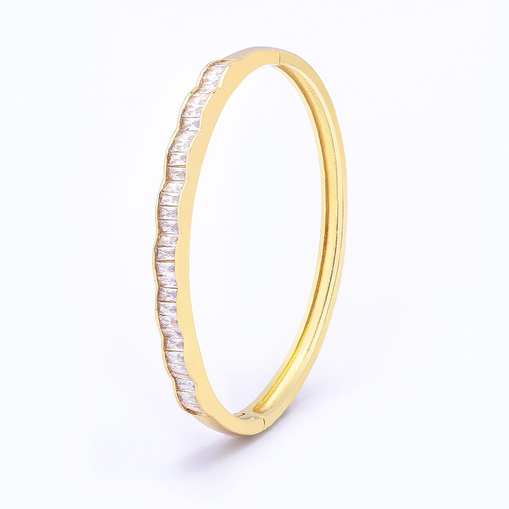Nidin Trendy Brand Women Girls Cuff Charm Bangles Trendy Copper Zircon Belt Design Fashion Wedding Party New Year Jewelry Gift
