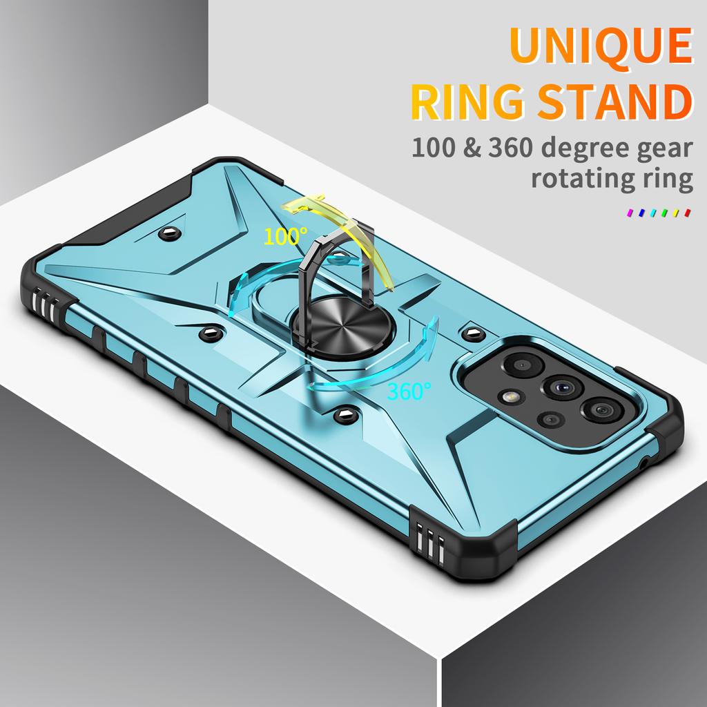 Obrót o 360° magnetyczny metalowy stojak na telefon etui na Samsung Galaxy S24 S23 S22 S21 A73 A54 A53 A52S A34 A33 A32 odporny na wstrząsy pokrowiec pancerny