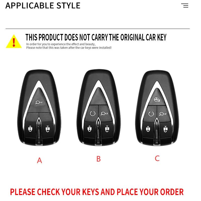 Abs Carbon Fiber Car Key Case Cover Shell For Changan Unit Unik Cs35Plus Cs55 Plus Cs75 Plus Oshan X7 X5 Car Accessories