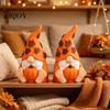 Autumn Gnome Decorations Fall Figurine Sitting with Pumpkin & Maple Leaves, 3D Printed Dwarf Party Table Accents Statue, Thanksgiving Shelf