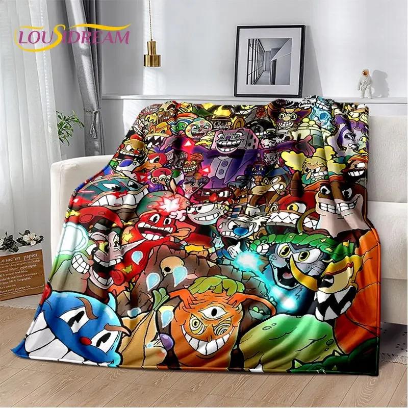 Cuphead and Mugman,Game Gamer Soft Plush Blanket,Flannel Blanket Throw Blanket for Living Room Bedroom Bed Sofa Picnic Cover Kid