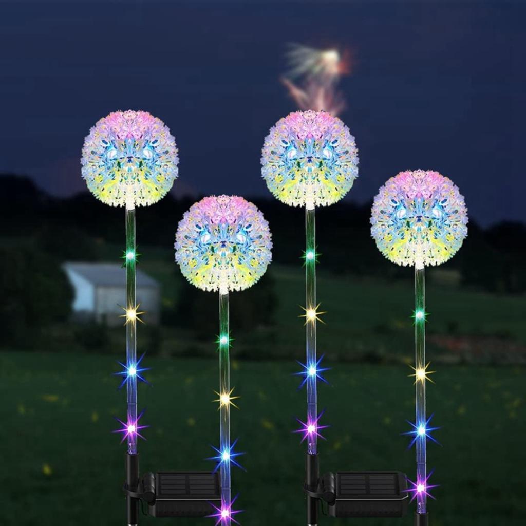 2Pcs Solar Garden Lights Outdoor 16 Colorful LED Solar Garden Lights Decorative for Patio Yard