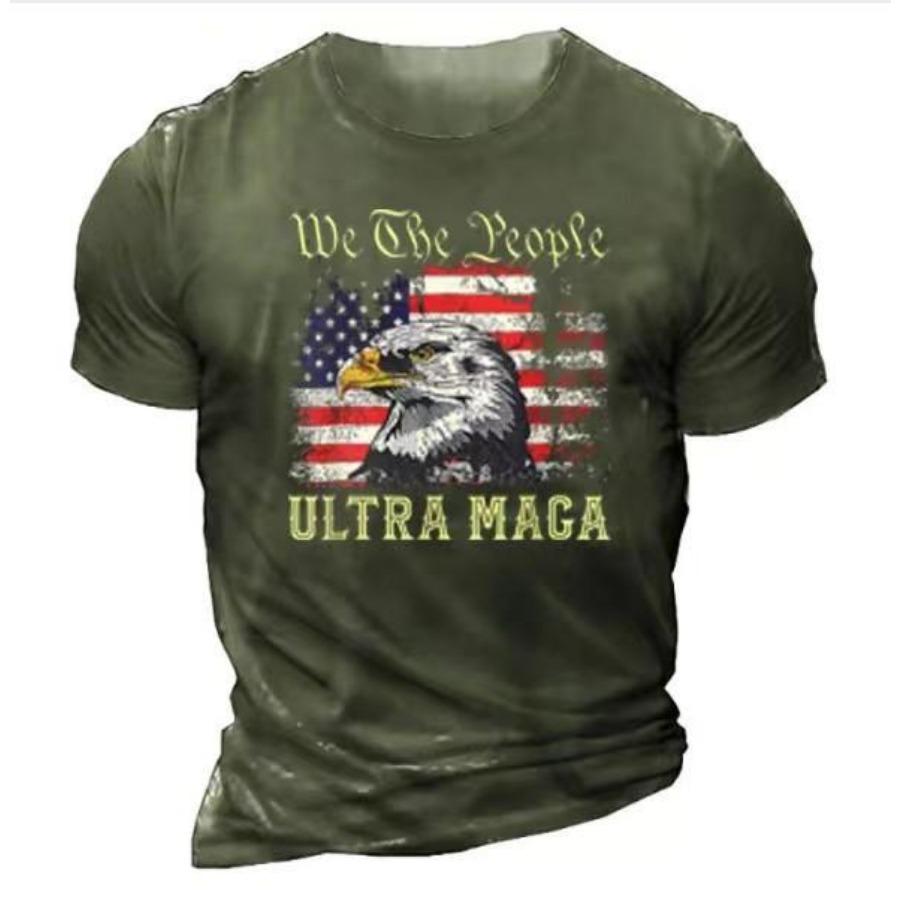 Pánská trička, letní volná, ležérní, módní, kulatý výstřih, 3D potiskem, krátký rukáv, top