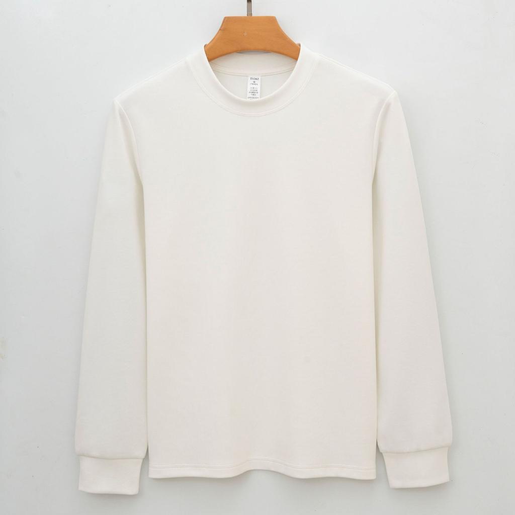 Modaal T-shirt met Lange Mouwen voor Mannen Dubbelzijdig Ronde Hals Basislaag Katoen met Lange Vezels Jeugd Premium T-shirt Minimalistisch Lichtgewicht Ademend Topsn