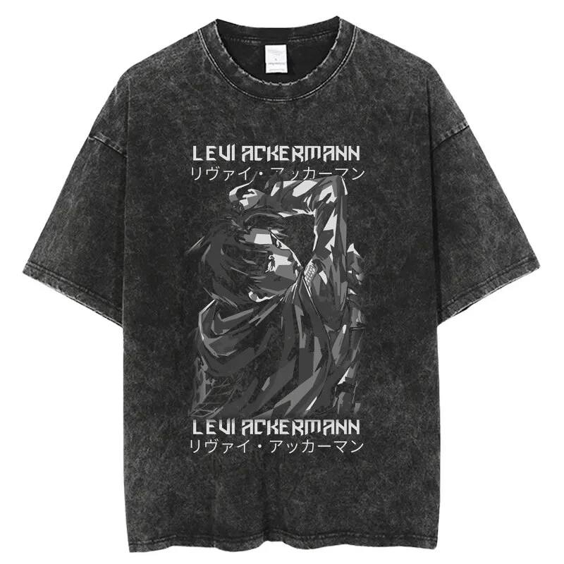 Unisex Washed Black Vintage Tshirt Attack on Titan Eren Yeager It Doesnt Matter Highquality Fabric for Home Leisure Travel
