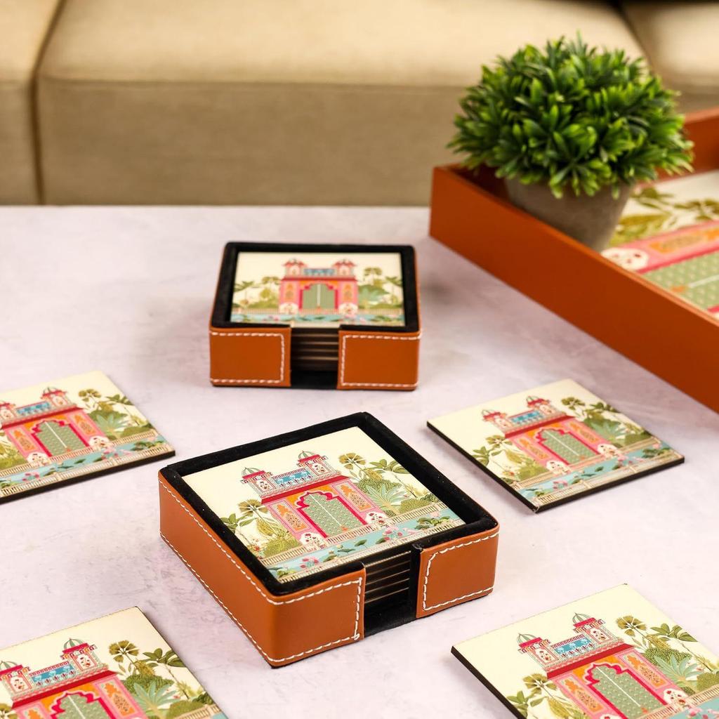 Leather Coasters - Tea Coaster - Dining Table Decor Accessories - Coster Set For Dining Table For Hot Pots