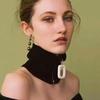 Elegant Zipper Neck Warmer, Stretchable Windproof Knit Scarf and Collar for Warm Decoration