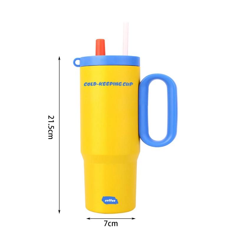 710ml Edelstahl Thermobecher Thermobecher für Mädchen Kalt und Heiß Doppelwandig Isolierter Becher Kaffee Tumbler Auto Reisebecher