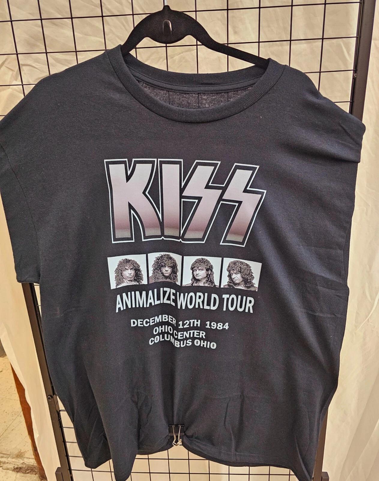 KISS 1985 Animalize Tour Columbus OH Cotton T -Shirt XL 3XL