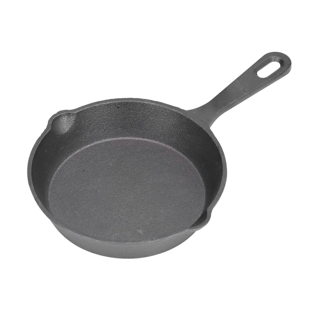 14CM Diameter Cast Iron Mini Frying Pan Flat Bottomed Non Stick Frying Pan for Household Kitchen