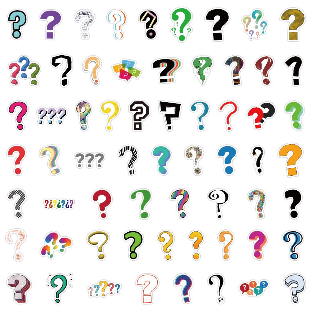 60-120 Question Mark Graffiti Stickers for Cars, Luggage, and Cups