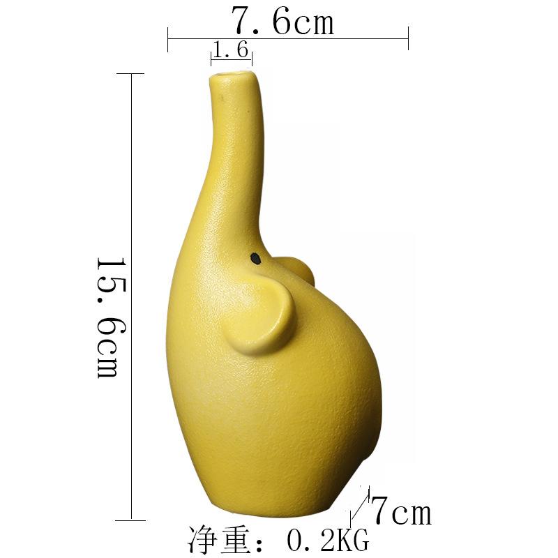 New Cartoon Dried Flowers Ceramic Vase Creative Home Flower Arrangement