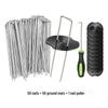 Galvanized U-Shaped Ground Nail with 15cm Plastic Washer - Windproof Lawn, Tent, and Weed Barrier Fixing Nail