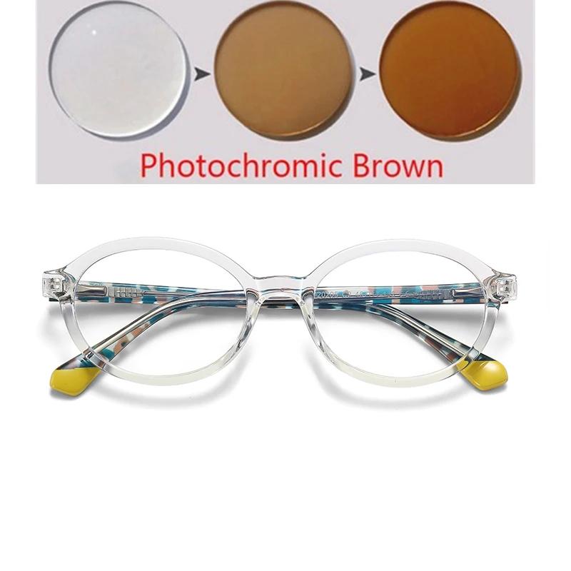 Anti Blue Rays Women Men Oval Prescription Glasses For Children Spring Hinge Short-Sight Eyewear Diopter 0 -0.5 -0.75 To -6
