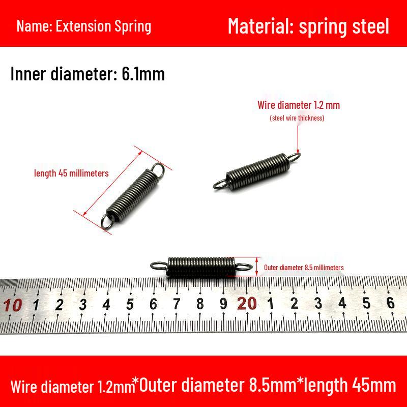 1.2mm Wire Extension Spring with Hook - Soft Tensile Force Spring Accessory