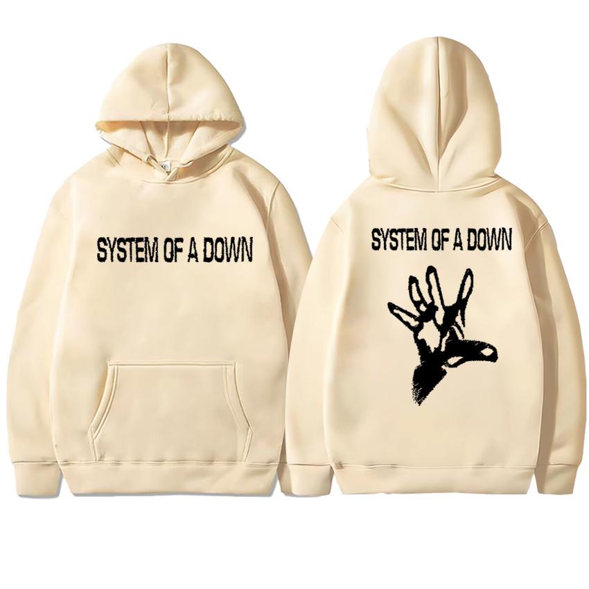 Rock Music System of A Down Double Sided Printed Streetwear Autumn Winter Men Women Vintage Punk Hoodie Unisex Fleece Pullover