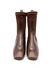 Nontheless Square Toe Sock Boots / Brown