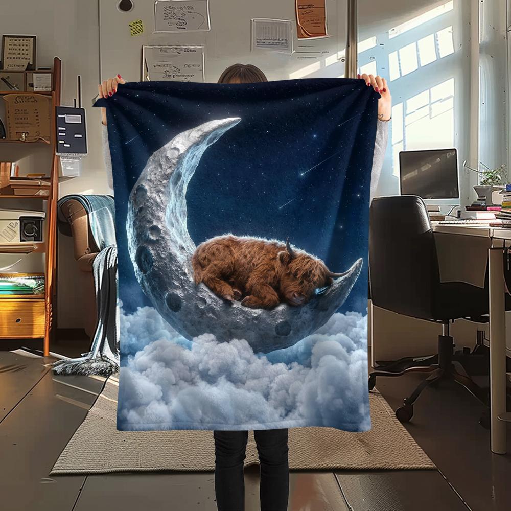 Sleeping clouds small animals Print Flannel Blanket,High quality Comfortable for All Seasons,Home Decor,Warmth and Comfort,Perfect for Christmas Gifts