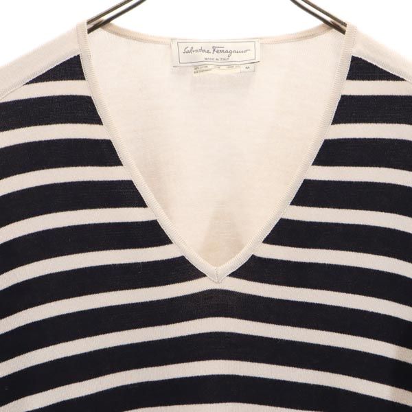 Salvatore Ferragamo Сделано в Италии Узор с бордюром Хлопковый трикотаж с длинным рукавом Женский Б/у