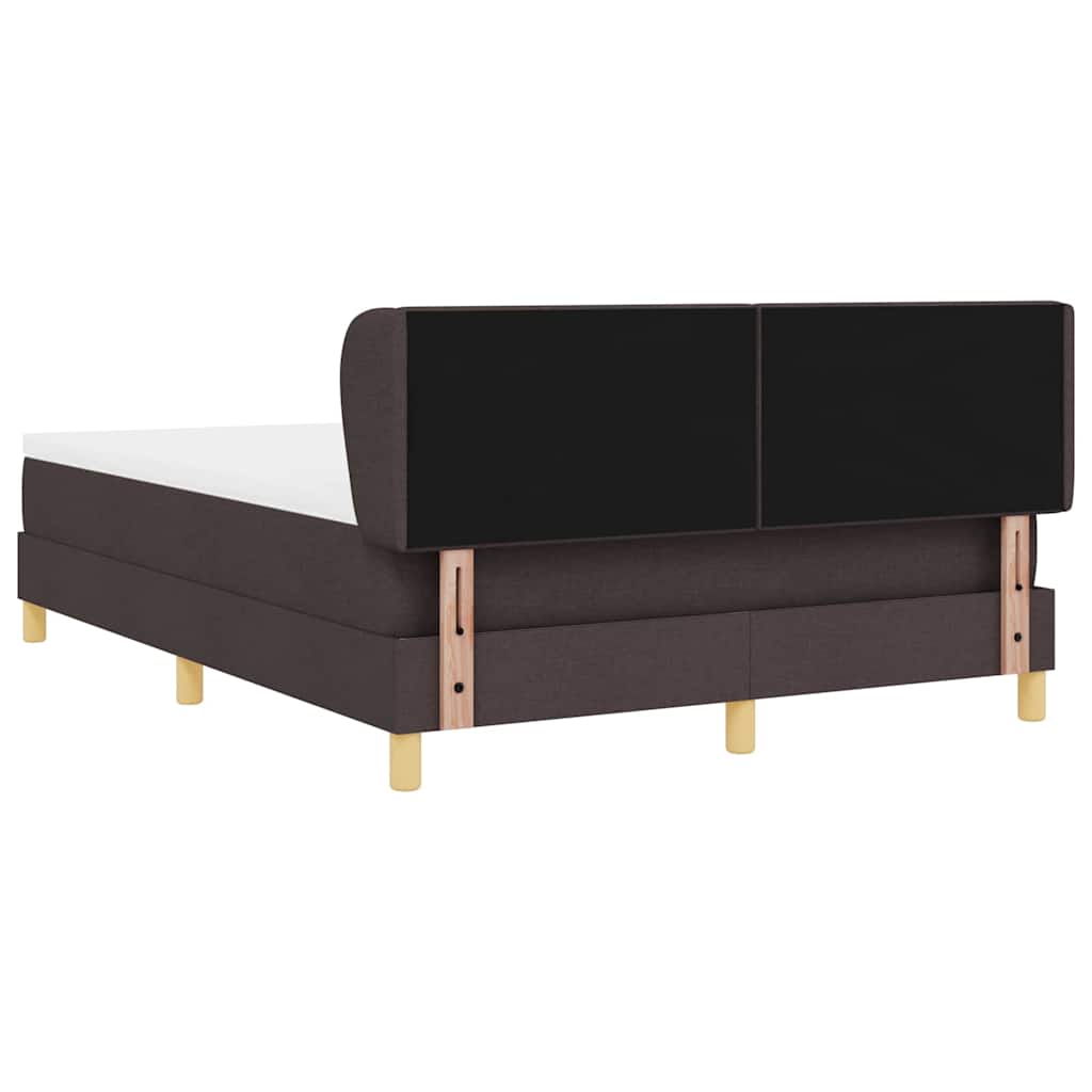 Box Spring Bed with Mattress Dark Brown 140 x 200 cm Fabric