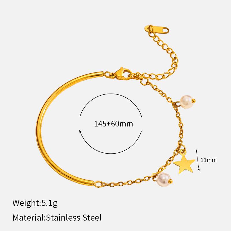 ins wind gold titanium steel bracelet bracelet European and American do not fade light luxury high sense 18k gold stainless steel jewelry