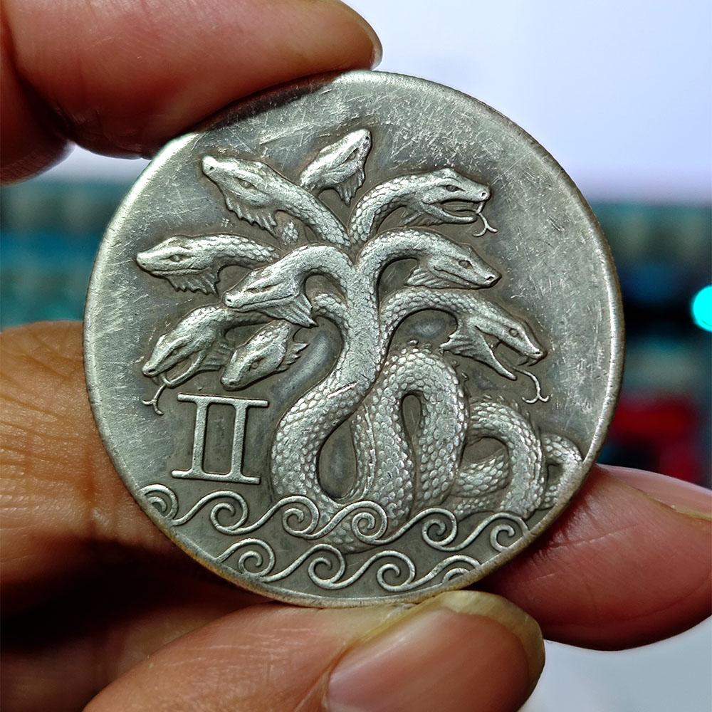 1PC Wandering Coin Nine Tailed Snake Commemorative Series Coin Craft Desktop Decoration