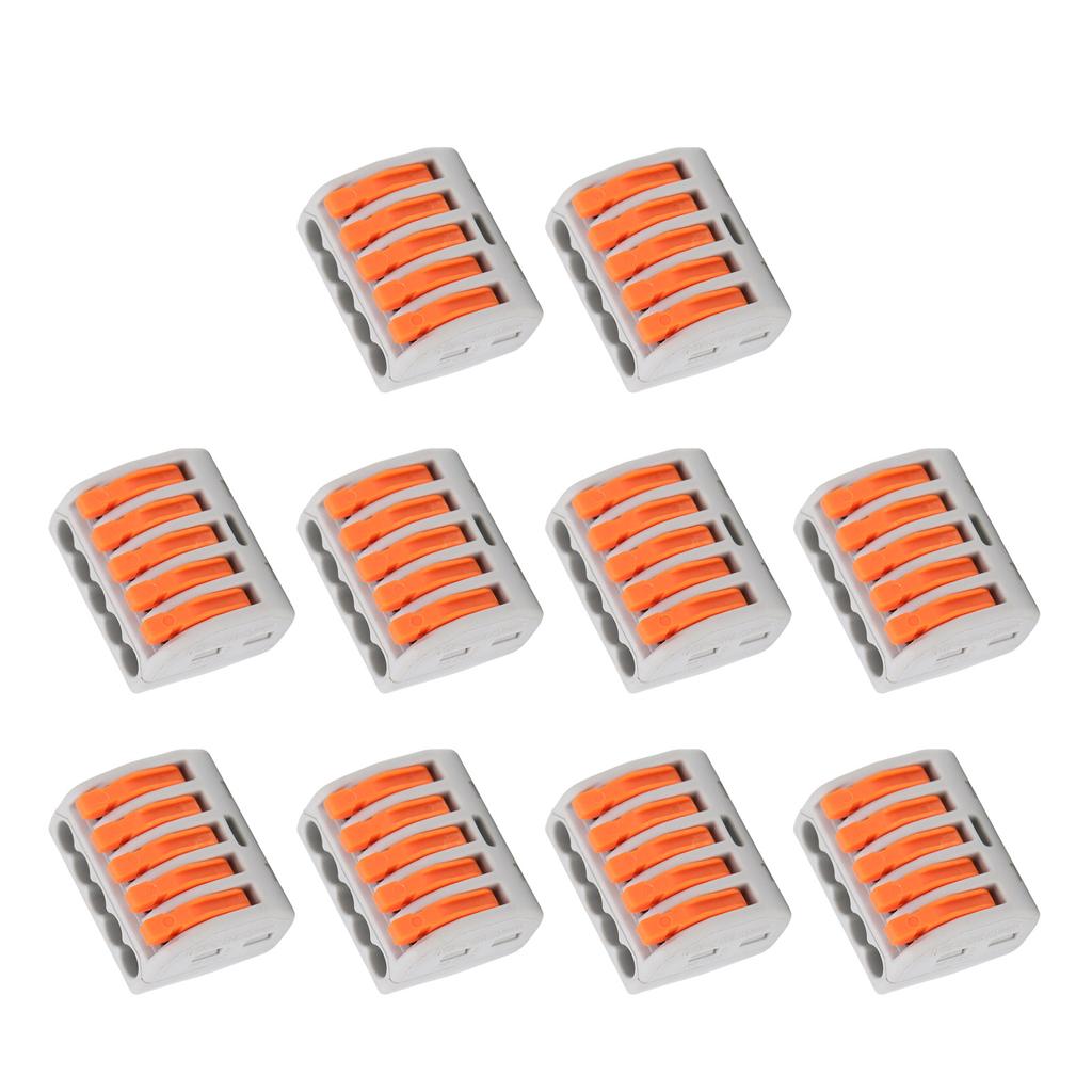 10Pcs Wire Block Clamp Terminal Quick Conductor Flexible Hard Cable Connector PCT215