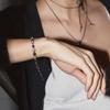Leathery Repeat Mini Heart Bracelet [SILVER]