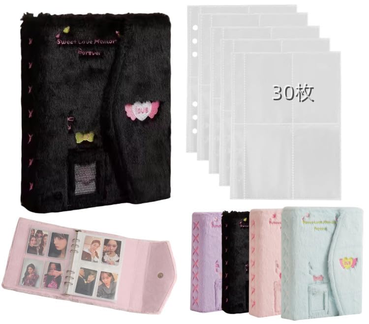

А5 Коллекционный альбом для карточек, корейский, большой вместимости, 30 листов, вмещает 240 фотографий, пушистая тканевая обложка для хранения, держатель-кейс для хранения фотографий, стиль, книга, 4 кармана
