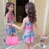 2024 New Cartoon Girls' One-Piece Swimsuit with Skirt for Children