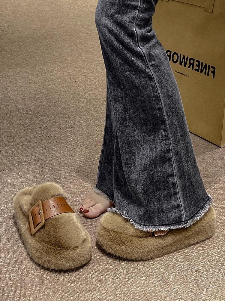 

Баотоу Мао Мао тапочки женские осенне-зимние 2025 новинка интернет-знаменитость взрыв толстая подошва маффин домашние плюшевые хлопковые тапочки 40