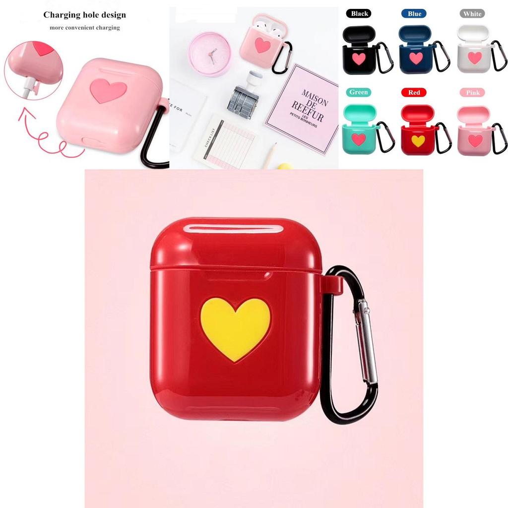 Love Heart Protective Bag Cover For Airpods Made Of Soft Skin-friendly Silicone